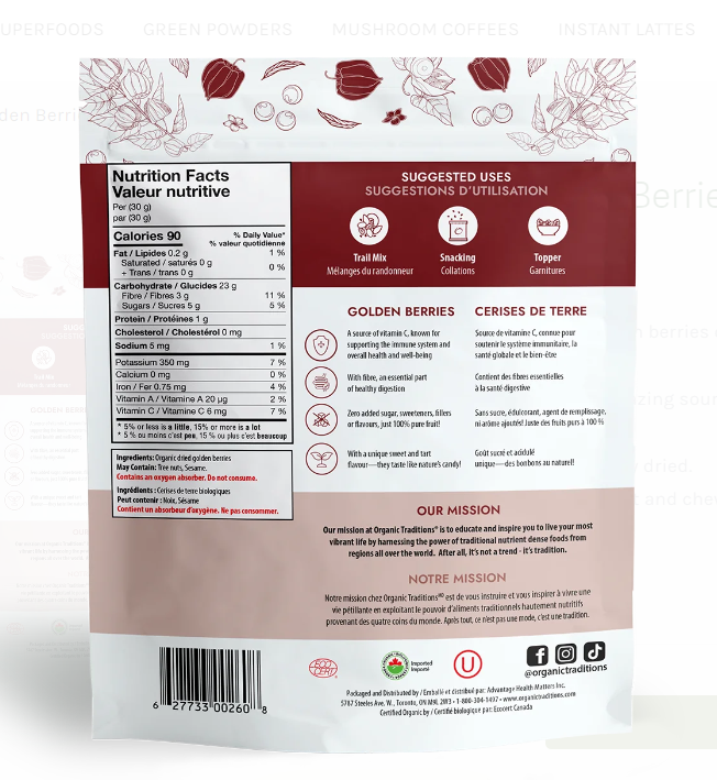 Organic Traditions -Organic Golden Berries 227g