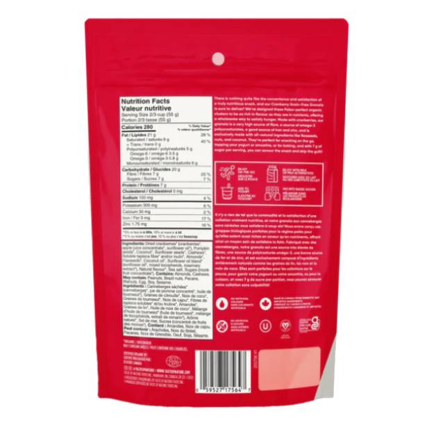 Taste of Nature - Organic Cranberry Grain-Free Granola - 200g