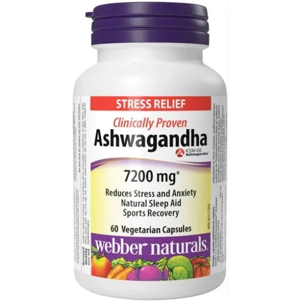 Webber Naturals Ashwagandha 7200 mg, 60 Capsules