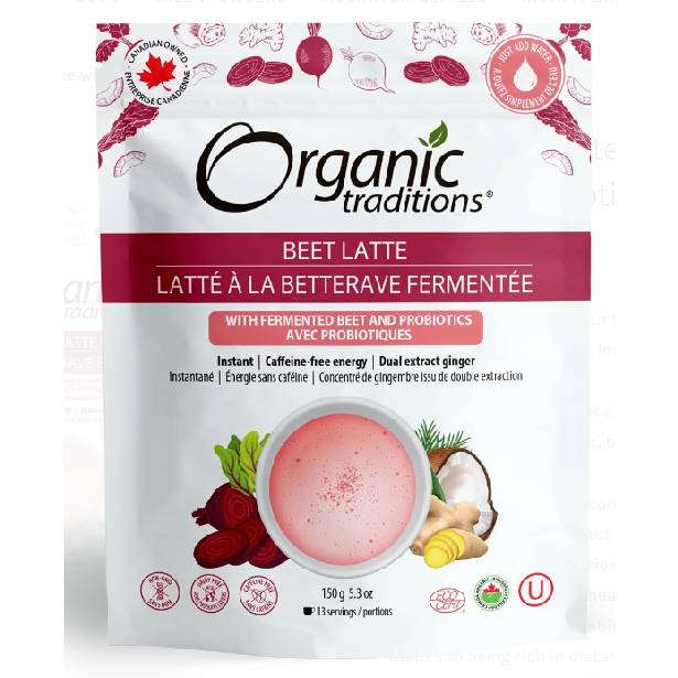 Organic Traditions -Organic Beet Latte with Fermented Beets and Probiotics - 150g