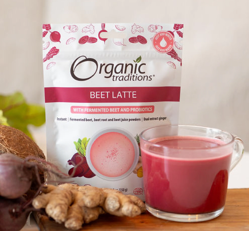 Organic Traditions -Organic Beet Latte with Fermented Beets and Probiotics - 150g
