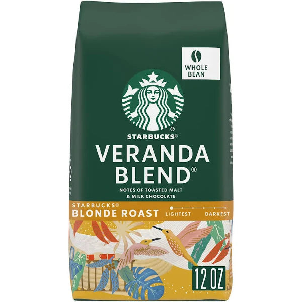 Starbucks Blonde Roast Whole Bean Coffee Veranda Blend 100% Arabica