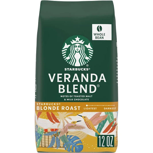 Starbucks Blonde Roast Whole Bean Coffee Veranda Blend 100% Arabica