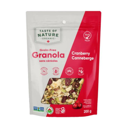 Taste of Nature - Organic Cranberry Grain-Free Granola - 200g