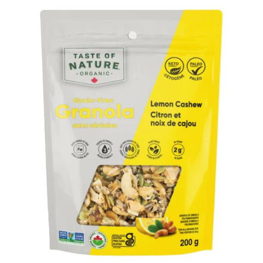 Taste of Nature - Organic Lemon Cashew Grain-Free Granola - 200g