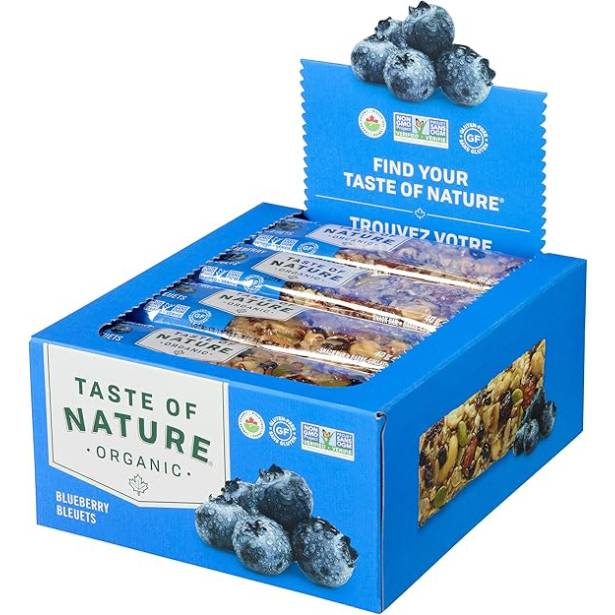 Taste of Nature Organic Blueberry Snack Bar -16-Count Snack Pack